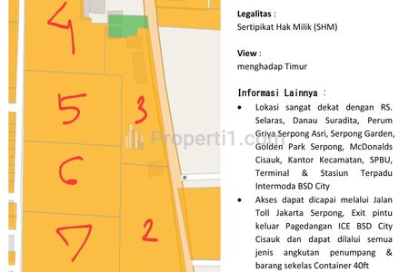 Jual Tanah di Jalan Raya Cisauk, Kab. Tangerang, Banten