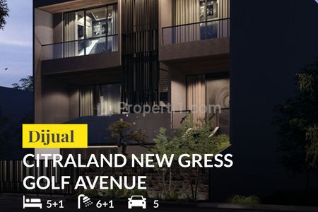 Jual Rumah Baru 4 Lantai di Golf Avenue Citraland Surabaya, Include Lift  Premium Finishing