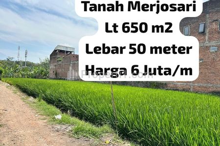 Dijual Tanah Merjosari Malang Dekat Kampus UB dan ITN, Luas Tanah 650 m2