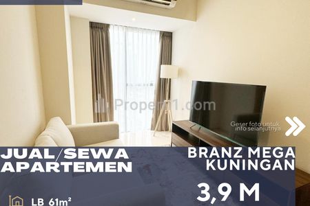 Dijual / Disewakan Apartemen Branz Mega Kuningan 1+1BR Full Furnish