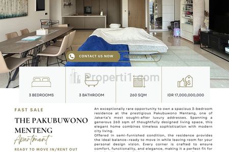 FAST SALE: The Pakubuwono Menteng, 3BR Corner, Bisa Dicombined, Side by Side, RARE FIND