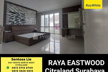 Dijual Rumah Raya Eastwood Citraland Surabaya Spesial Row Jalan Lebar 4 Mobil - Semi Furnished Modern Mewah - Garasi Carport 3 Mobil