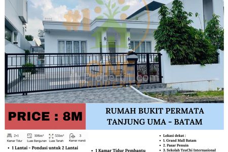 Dijual Rumah di Bukit Permata, Tanjung Uma, Lubuk Baja, Kota Batam - Kepulauan Riau