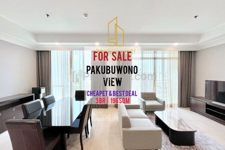 Jual Cepat Apartemen Pakubuwono View, 3BR 196sqm, Furnished, Bagus, Well Maintained, Ready, Direct Owner