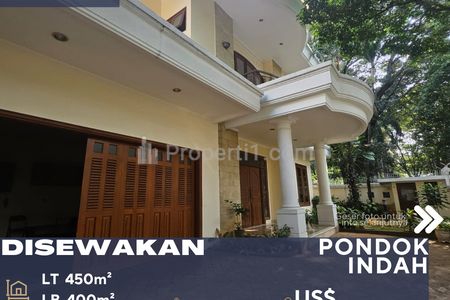 Disewakan Rumah Mewah, Bagus, Bersih, Terawat, Dekat JIS di Pondok Indah Jakarta Selatan