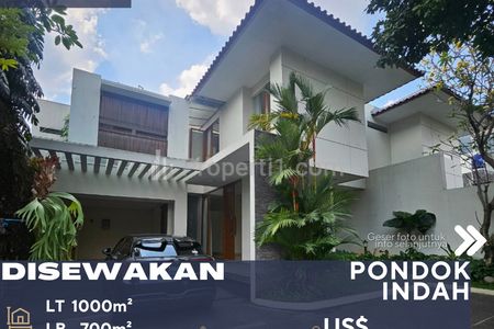 Disewakan Rumah Mewah Lingkungan Asri di Pondok Indah Jakarta Selatan