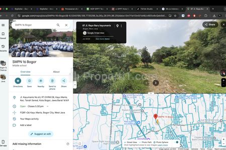 Jual Tanah Strategis di Kayumanis Kota Bogor, Dekat Toll, SMPN 16 Bogor, Kawasan Bisnis