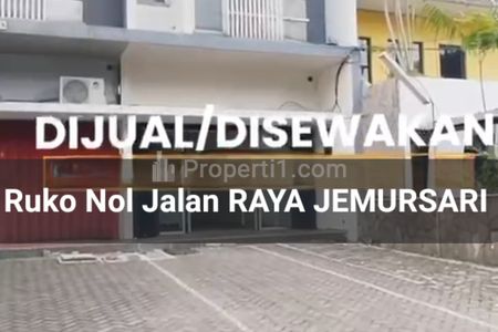 Dijual Ruko Raya Jemursari - Raya Prapaen- Tenggilis Mejoyo - Parkiran Luas - Nol Jalan Raya Komersial Cocok Buat Segala Usaha