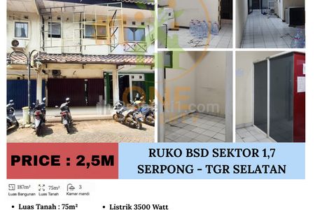 Dijual Ruko BSD Sektor 1.7, Serpong - Tangerang Selatan