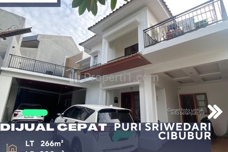Dijual Rumah Dalam Komplek Perumahan Mewah Puri Sriwedari Cibubur di Cimanggis Depok