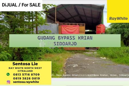 Dijual 351 M2 Gudang Nol Jalan Raya Bypass Krian Sidoarjo Jawa Timur - Plus Ruang Kantor - Dekat Akses Tol, Polsek Krian