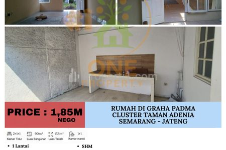 Dijual Rumah di Graha Padma Cluster Taman Adenia, Semarang