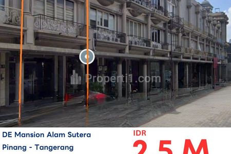 Dijual Lelang Ruko de Mansion MURAH Alam Sutera, Tangerang