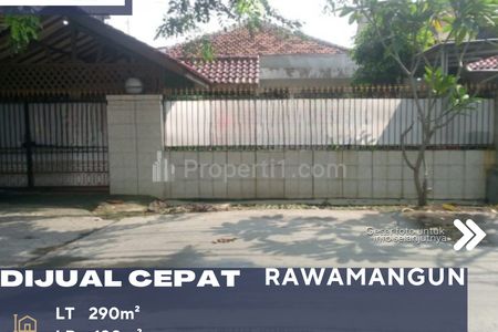 Dijual Rumah Siap Bangun/Renovasi Pinggir Jalan Raya Lokasi Strategis di Rawamangun Jakarta Timur