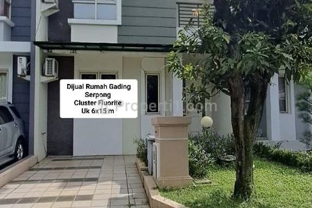 Dijual Rumah SUPER MURAH di Gading Serpong Cluster Fluorite Timur, Tangerang
