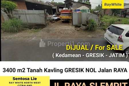 Dijual Tanah Nol Jalan Raya Slempit - Kedamean - Gresik JATIM - Akses Truk Kontainer - SHM - Strategis Lokasi