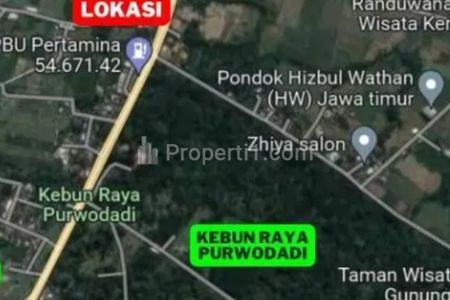 Dijual Tanah dan Bangunan Usaha Minimarket Cafe Komersial dekat Kebun Raya Purwodadi - Pasuruan - Jawa Timur - Tanah Berpaving FULL - SHM