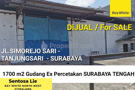 Dijual Gudang 1700 m2 di Simorejo Sari B Tanjungsari, Surabaya - Akses Truk Kontainer, Dekat Tol Banyu Urip