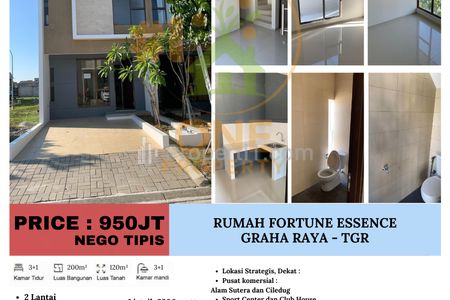 Dijual Rumah Komplek Fortune Essence, Graha Raya, Serpong Utara, Tangerang Selatan