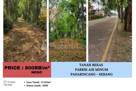 Dijual Bekas Pabrik Air Minum di Padarincang, Serang, Banten