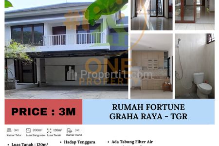 Dijual Rumah Fortune, Graha Raya, Serpong Utara - Tangerang Selatan