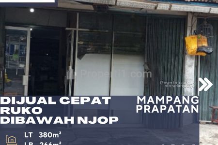 Dijual Ruko Harga Dibawah NJOP Lokasi Sangat Strategis Samping Jl. Mampang Prapatan Raya
