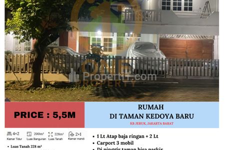 Dijual Rumah Perum Taman Kedoya Baru, Kebon Jeruk, Jakarta Barat