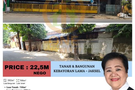 Dijual Tanah dan Bangunan di Kebayoran Lama - Jakarta Selatan