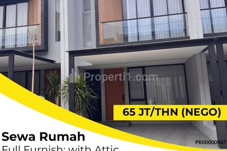 Disewakan Rumah Citraland Northwest Surabaya Barat Type Gaia Attic 3 Lantai Rooftop Lokasi Central Full Furnish Siap Huni