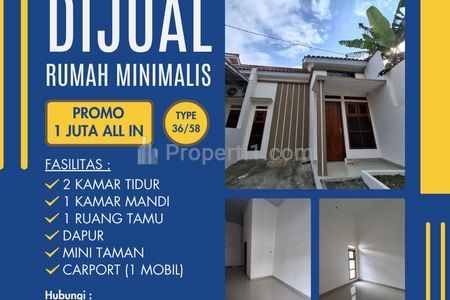 Dijual Cepat Rumah Minimalis Termurah (40/67) Siap Huni DP 0% Promo 1 Juta All in Perumahan Away Residence 7 Pengasinan Depok