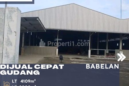 Dijual Gudang Samping Jalan Raya Muat Akses Kontainer 40 Feet di Babelan Bekasi