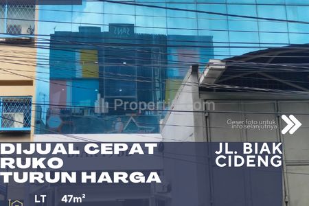 Dijual Ruko Lokasi Strategis Cocok untuk Kantor di Daerah Cideng Jakarta Pusat