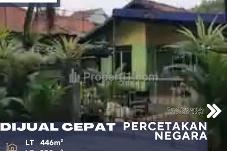 Dijual Rumah Lokasi Premium Kawasan Percetakan Negara Cempaka Putih Jakarta Pusat