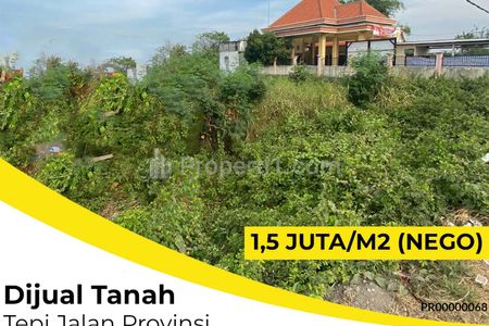 Dijual Tanah di Jalan Geger, Cerme, Gresik - Lokasi Strategis di Tepi Jalan Provinsi Cocok untuk Pabrik atau Gudang