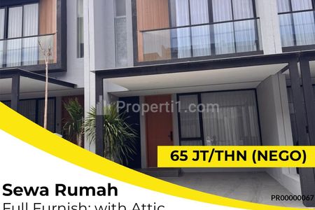 Disewakan Rumah Citraland Northwest Surabaya Barat – Tipe Gaia Attic Full Furnish