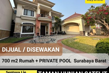 Disewakan Rumah Taman Hunian Satelit - Sukomanunggal Surabaya Barat Plus Kolam Renang - Lantai Marmer - Garasi Carport Luas