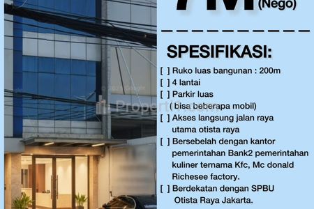 Dijual Ruko 4 Lantai di Otista Raya, Jatinegara, Jakarta Timur