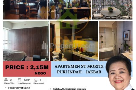 Dijual Apartemen ST Moritz Puri Indah, Kembangan, Jakarta Barat - 2 BR Furnish