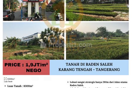 Dijual Cepat Tanah Lokasi Strategis Dekat Jl Raya Utama Raden Saleh, Karang Tengah, Tangerang