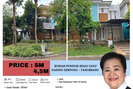 Dijual Rumah Ruby Barat Pondok Hijau Golf, Gading Serpong, Tangerang