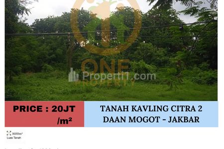 Dijual Tanah Kavling Citra 2, Daan Mogot - Jakarta Barat