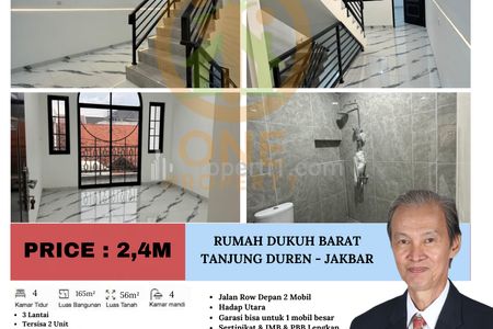 Dijual Rumah Baru di Dukuh Barat, Tanjung Duren, Jakarta Barat