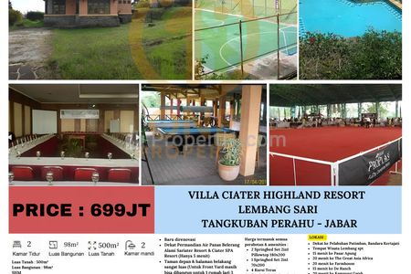 Dijual Villa Ciater Highland Resort Lembang Sari - Subang Jawa Barat