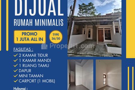 Dijual Cepat Rumah Minimalis Termurah (36/50) Siap Huni DP 0% Promo 1 Juta All in Perumahan Away Residence 7 Pengasinan Depok