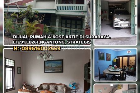 Dijual Rumah dan Rumah Kost Aktif di Ngagel Surabaya - LT 291m2 LB261m2 Strategis, Harga Nego