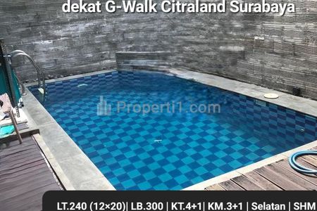 Dijual Rumah Plus Kolam Renang / Private Pool di Perum Alam Galaxy Surabaya - Lokasi Terdepan - Surat SHM