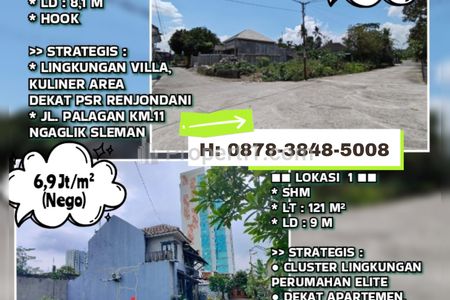 Dijual Tanah Strategis di Sleman Yogyakarta SHM LT 121m2 dan LT 111m2 Harga Murah Bisa Nego
