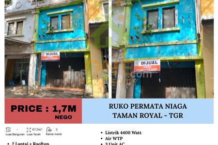 Dijual Cepat! Ruko Permata Niaga, Taman Royal, Tanah Tinggi - Tangerang