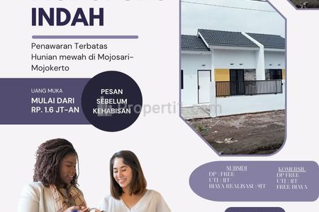 Jual Rumah Subsiidi di Mojosari Mojokerto - Angsuran Flat - 15 Menit dari Ngoro Industri