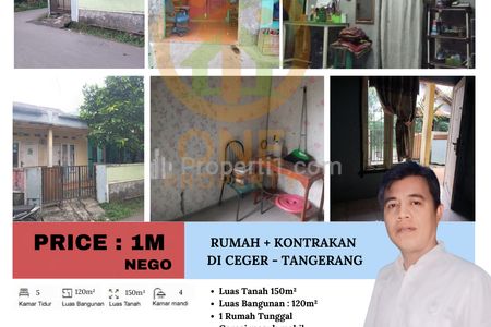 Dijual Rumah + Kontrakan di Ceger Pondok Aren- Tangerang Selatan
